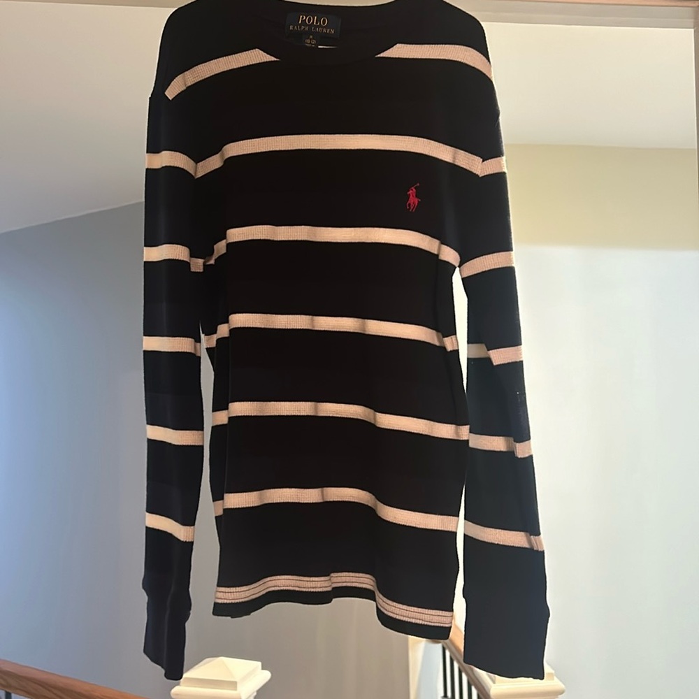 POLO by Ralph Lauren Big Boys crew neck striped long sleeve top.